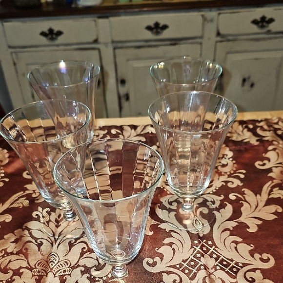 Fostoria Glass Crystal Footed Ice Tea Tumblers, Set of 5 - Picture 7 of 11